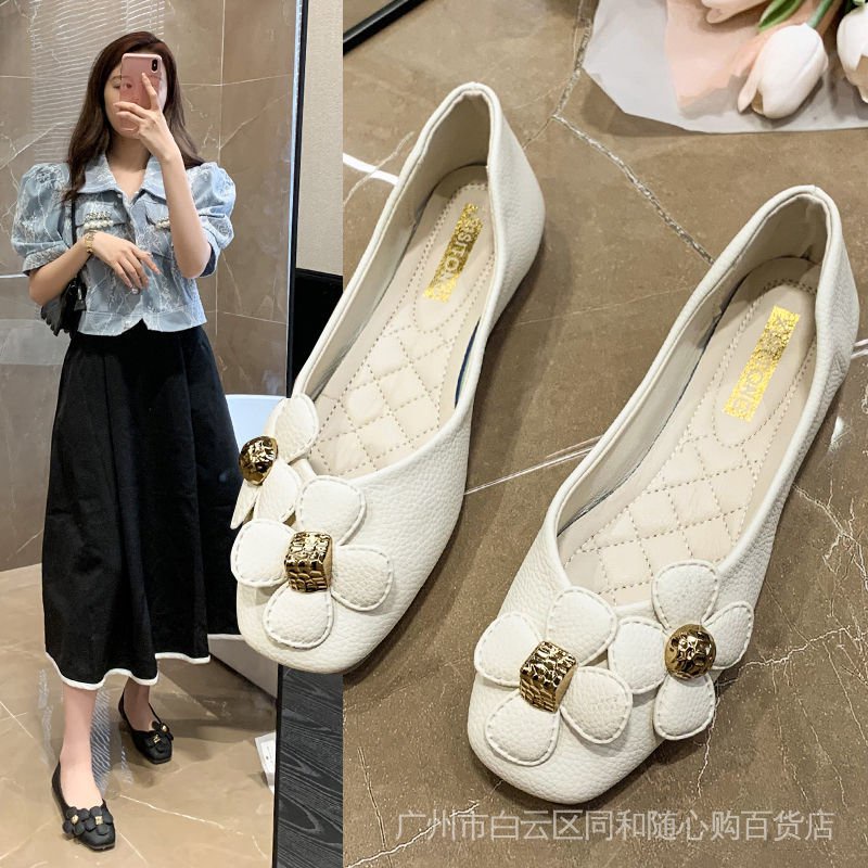 Giày Búp Bê Đế Mềm Mũi Vuông Thời Trang Xuân Thu 2022 Phong Cách Hàn Quốc Cho Nữ