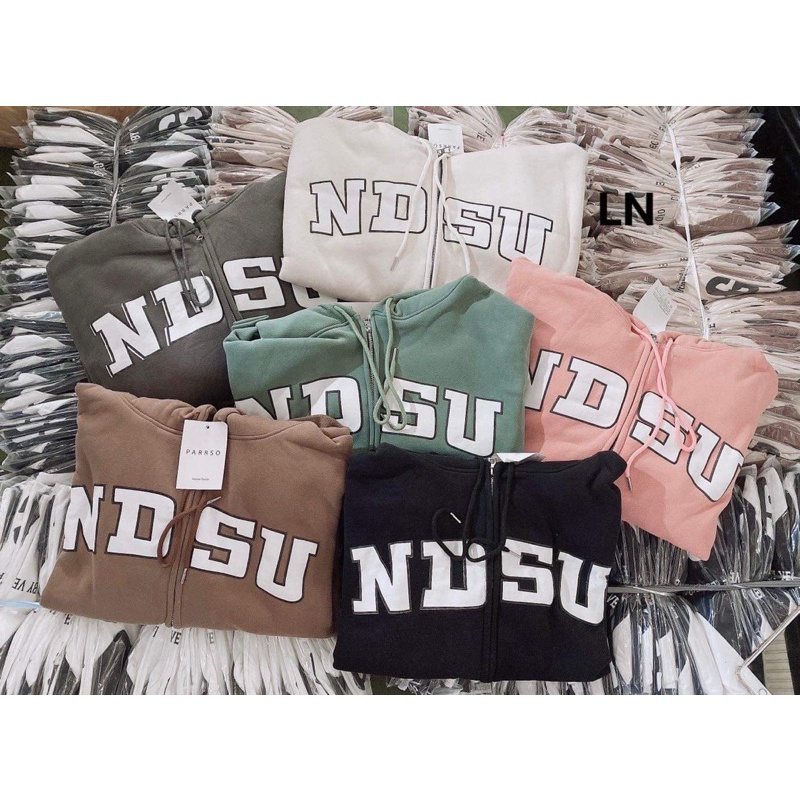 Áo khoác nỉ NDSU mũ 2 lớp TH6