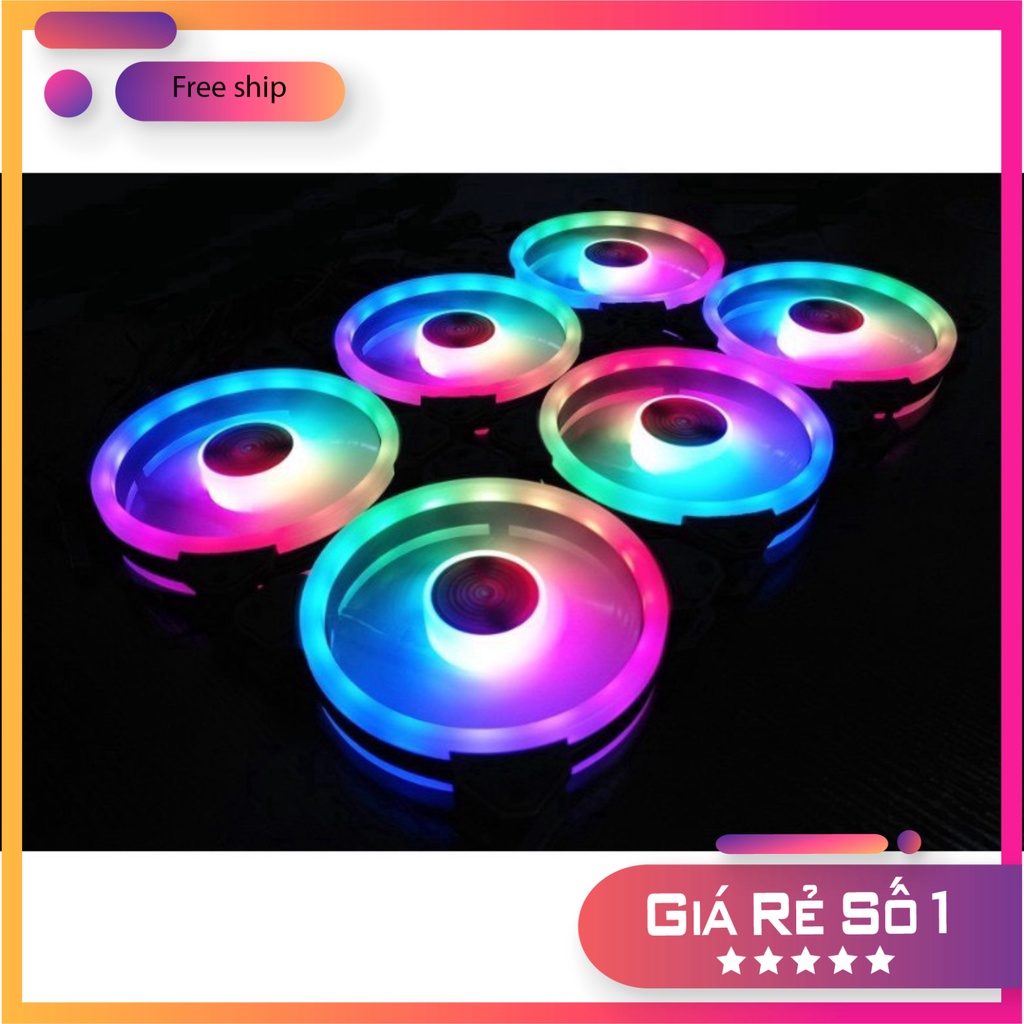 Quạt Tản Nhiệt, Fan Led RGB Dùng Cho PC - Fan Case siêu đẹp - Có bán kèm hub và điểu khiển MSP 02109