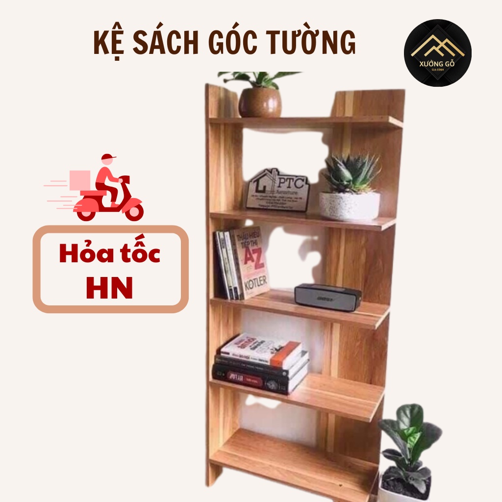 Kệ góc tường làm từ gỗ cao cấp, tủ góc tường 5 tầng tiện dụng