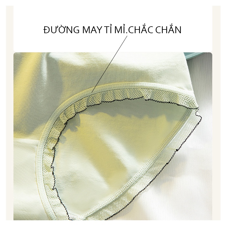 Quần lót nữ cotton đính nơ cute lót kháng khuẩn thoáng khí 127