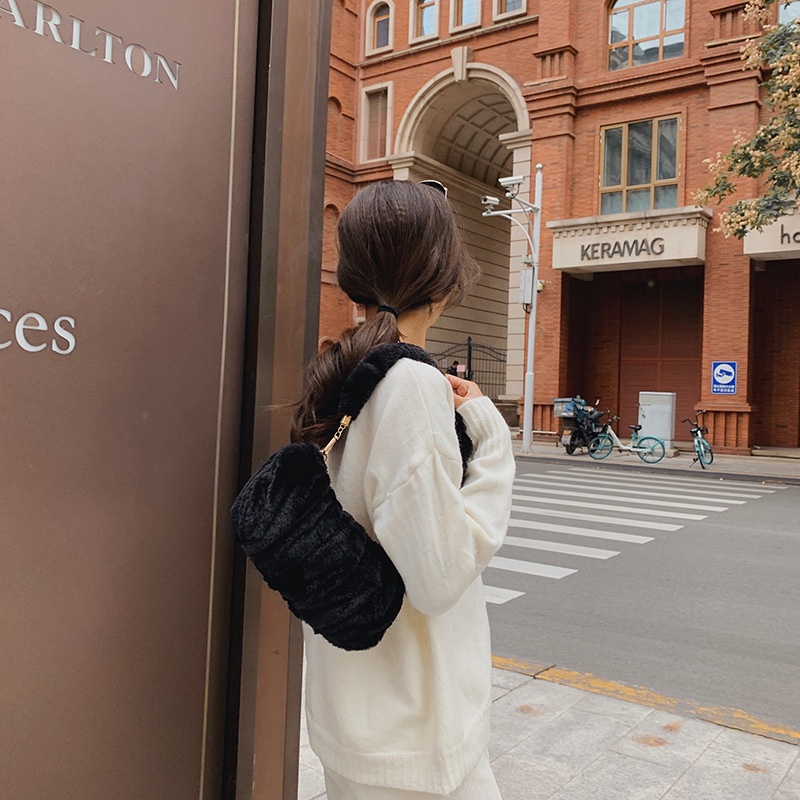Túi Xách Đeo Vai Phủ Bông Xếp Ly Thời Trang Nữ Đơn Giản 2022