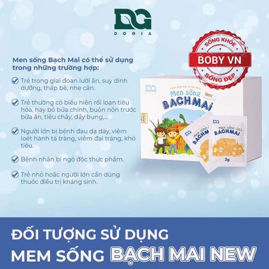 Men Sống Bạch Mai New cân bằng hệ vi khuẩn đường tiêu hoá, giảm táo bón, phân sống, đầy hơi