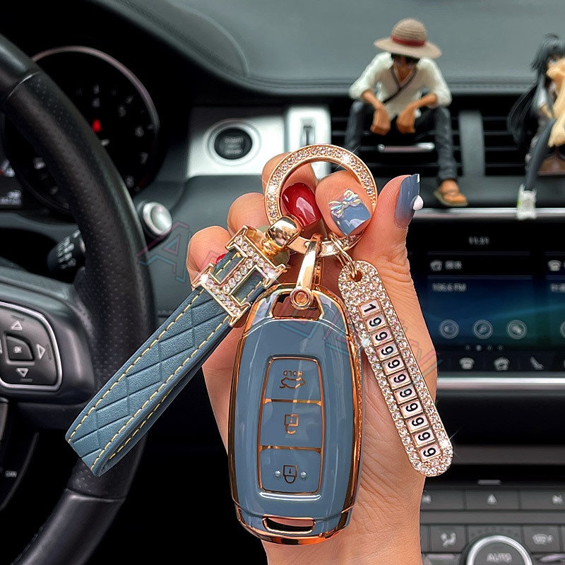 Ốp chìa khóa Huyndai Accent 2021 - 2022 , Elantra Bao da cho chìa khoá Accent / KoNa / Santafe Hyundai Accent 2021 chống xước chống va đập
