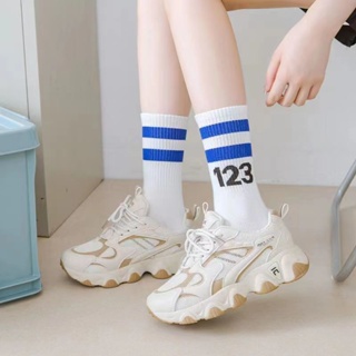 Set 5 đôi Tất cao cổ nữ số 123 nhiều màu sắc màu đến bắp chân #6