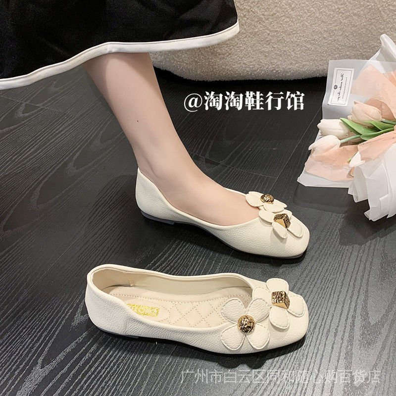 Giày Búp Bê Đế Mềm Mũi Vuông Thời Trang Xuân Thu 2022 Phong Cách Hàn Quốc Cho Nữ