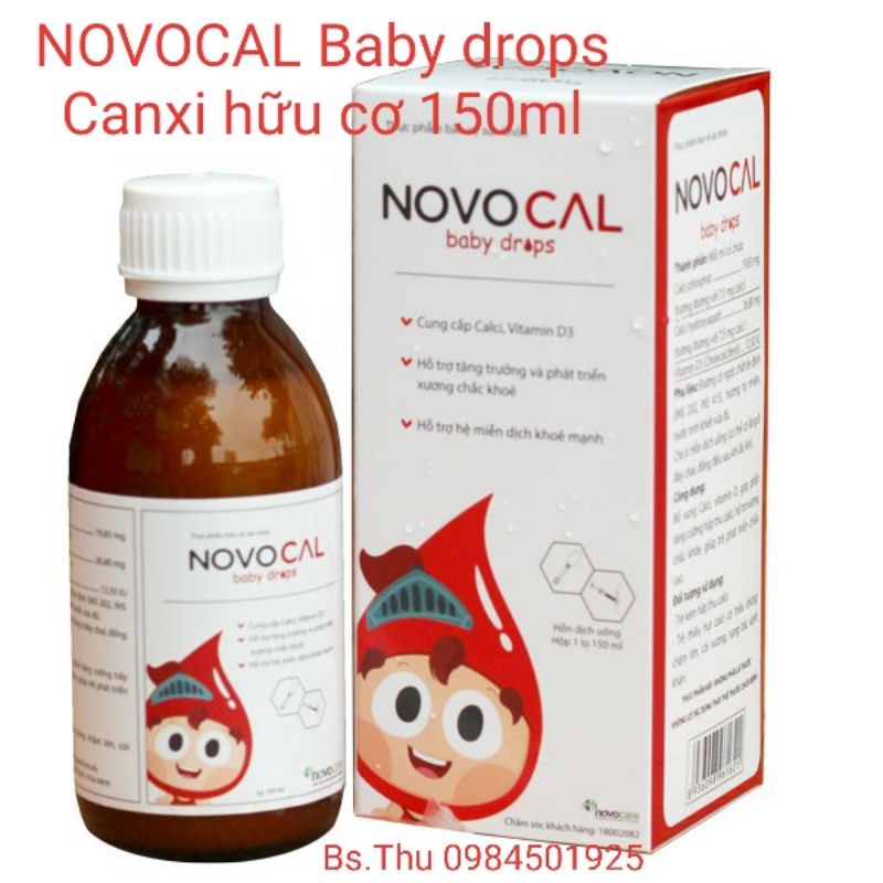NOVOCAL BABY DROPS FORTE 90ml - Canxi cho bé hỗ trợ xương chắc khỏe, tăng chiều cao, hương sữa thơm ngon