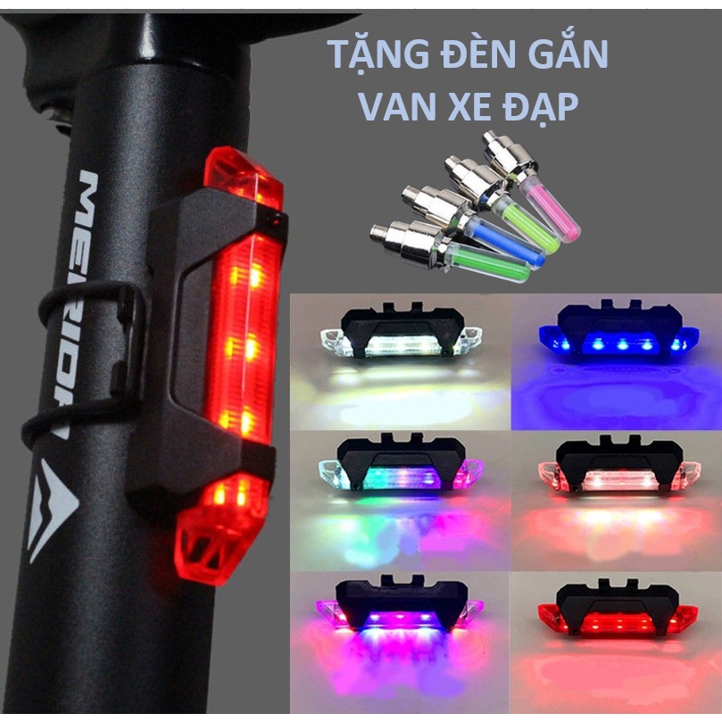 Đèn hậu xe đạp, đèn LED tín hiệu gắn phía sau xe đạp cảnh báo an toàn có thể sạc lại