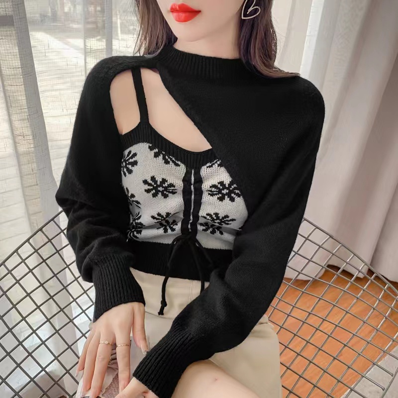 Set đồ SUXI gồm áo hai dây kèm áo khoác ngoài tay dài thời trang dành cho nữ