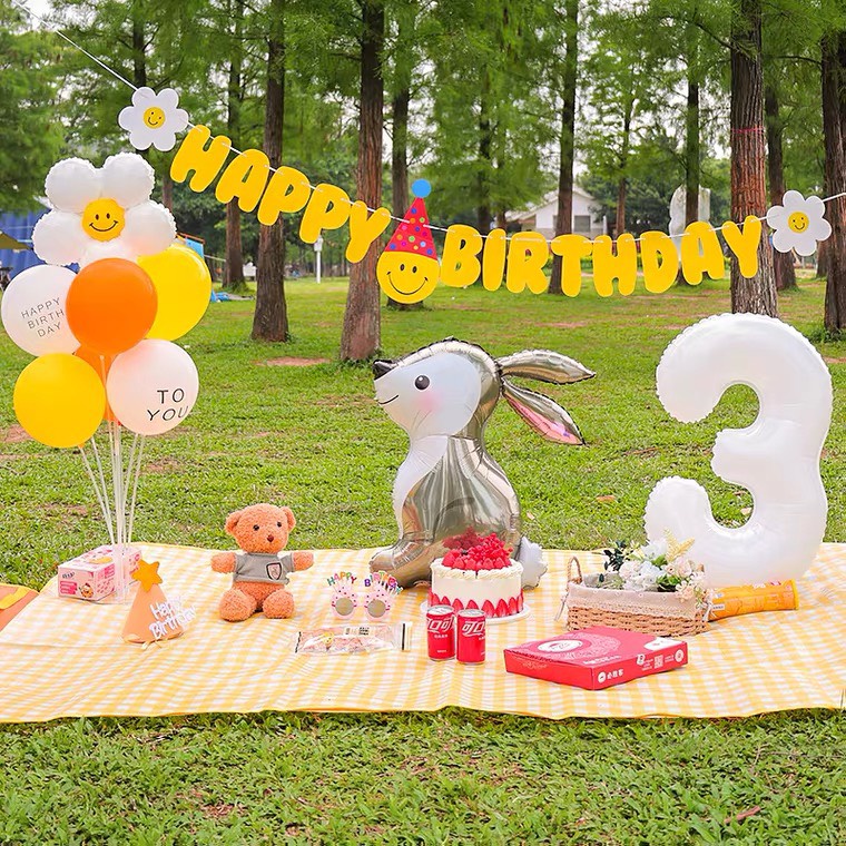 Dây Chữ Happy Birthday Dạ Xoắn Nhiều Chủ Đề Trang Trí Sinh Nhật Phong Cách Hàn Quốc