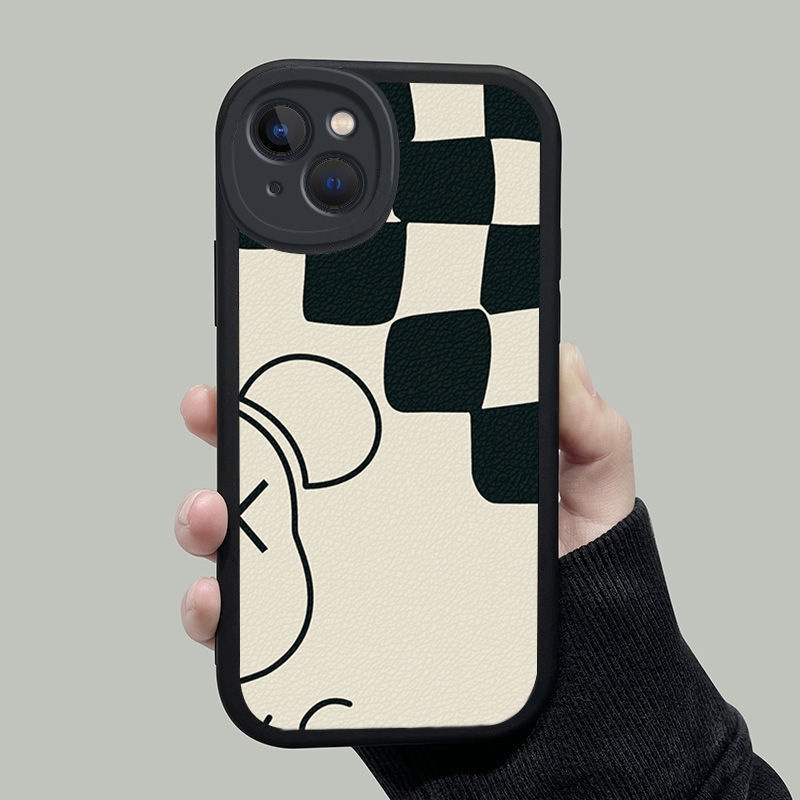 Vỏ điện thoại Phim hoạt hình đơn giản Vỏ silicon hình gấu kẻ sọc cho iPhone 12 11Pro 13 14ProMax 14Plus 6s 7 8Plus 6g X XR XsMax