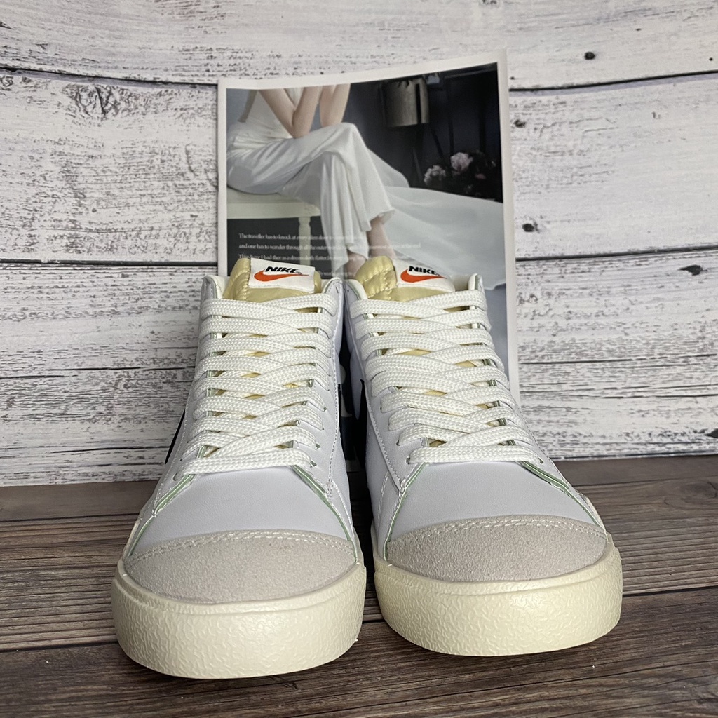Giày Sneaker Blazer 77 Vintage White Black Kiểu Dáng Thể Thao Nam Nữ Full Bill Box