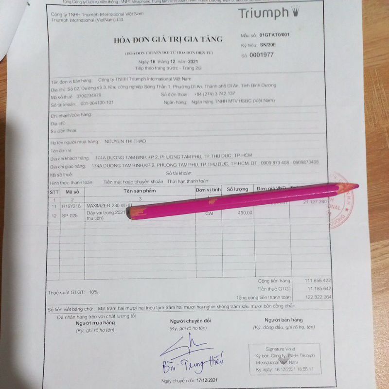 Dây vai trong suốt Triumph