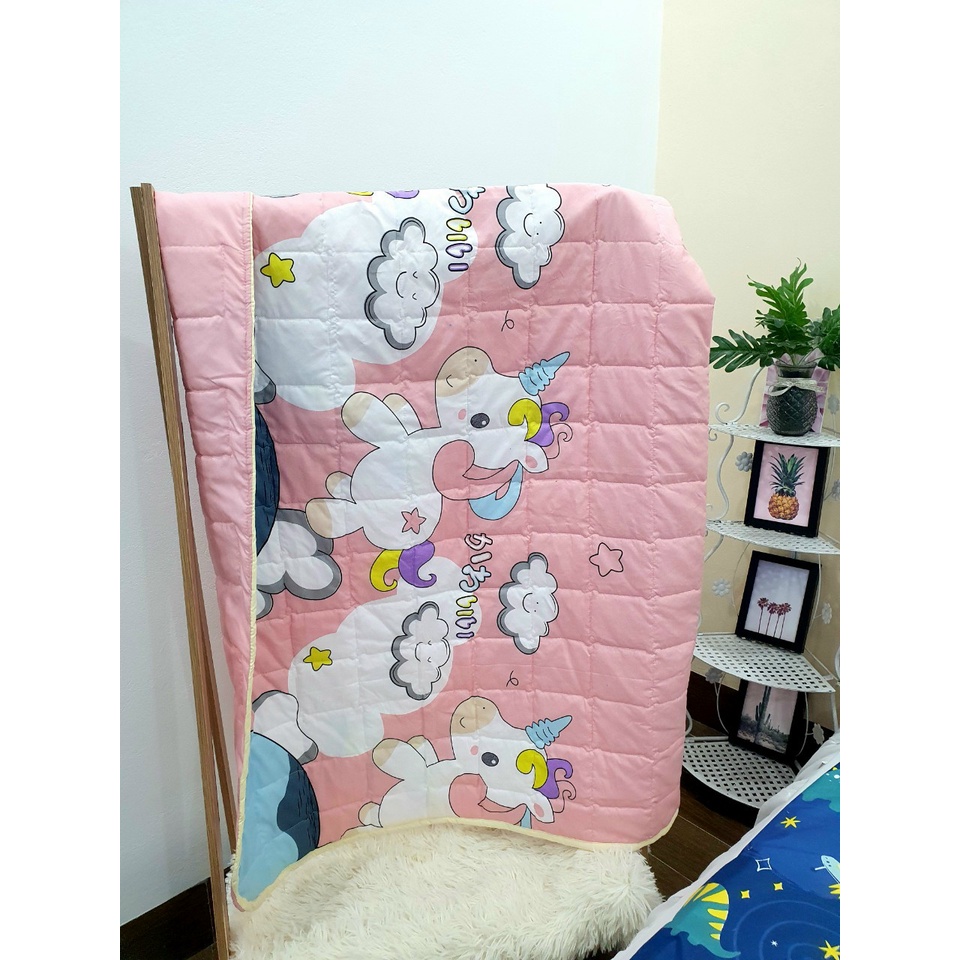 Bộ chăn gối cho bé đi học 4 mùa loại TO