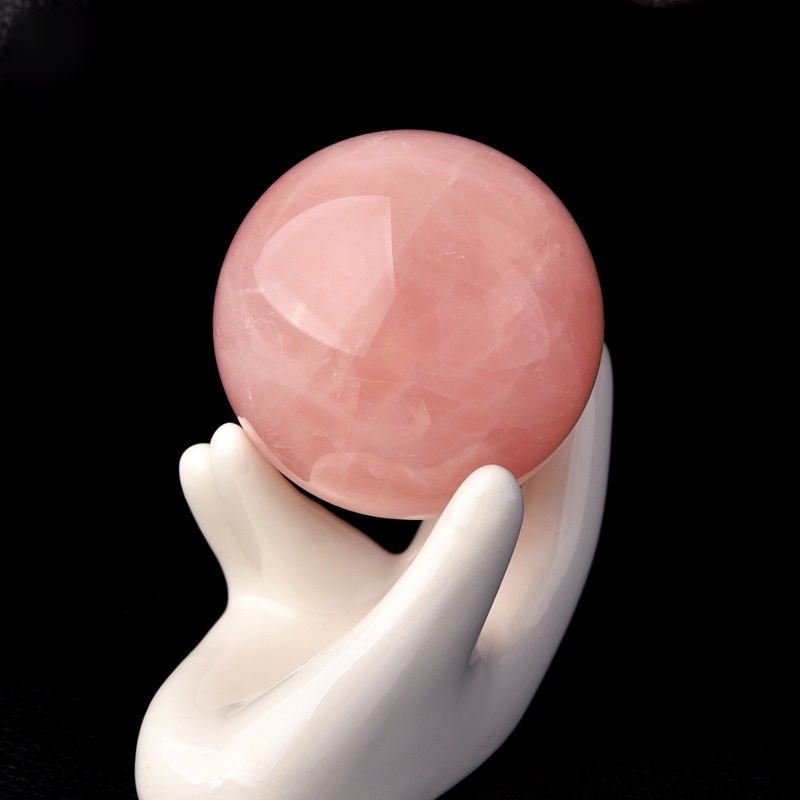 Quả Cầu Pha Lê Hồng Thạch Anh Hồng Tự Nhiên Dùng Trang Trí Phòng