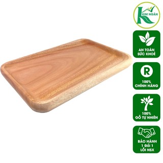 Khay gỗ chữ nhật đựng thức ăn decor trang trí bàn tiệc - kcn2030 - gỗ kim ngân