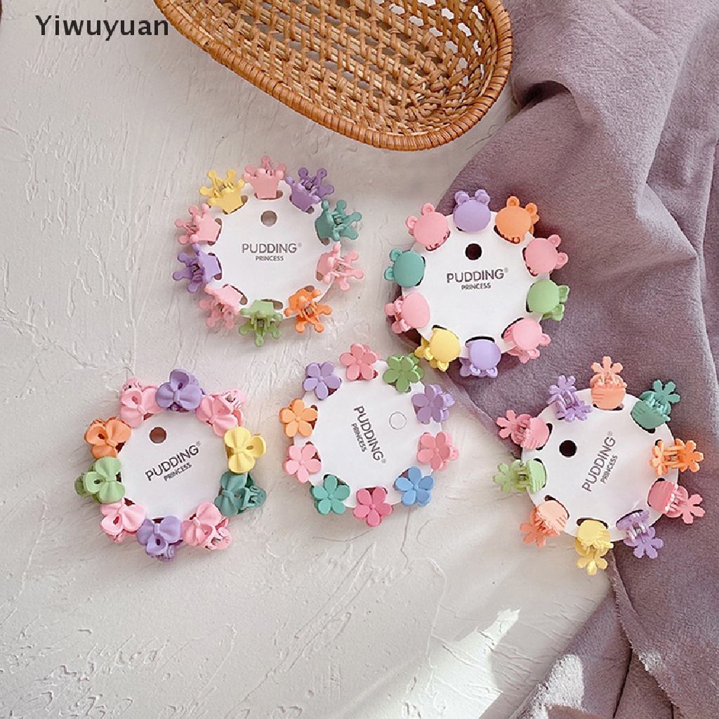< Yiwuyuan > Set 10 Kẹp Tóc Nhỏ Hình Hoa Ngôi Sao Nhiều Màu Sắc Ngọt Ngào Thời Trang Cho Bé Gái