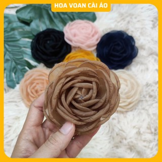 Hoa cài áo váy, tag hoa cài áo, hoa trà cài áo có ghim có trâm cài áo váy, áo dài hàng handmade siêu đẹp