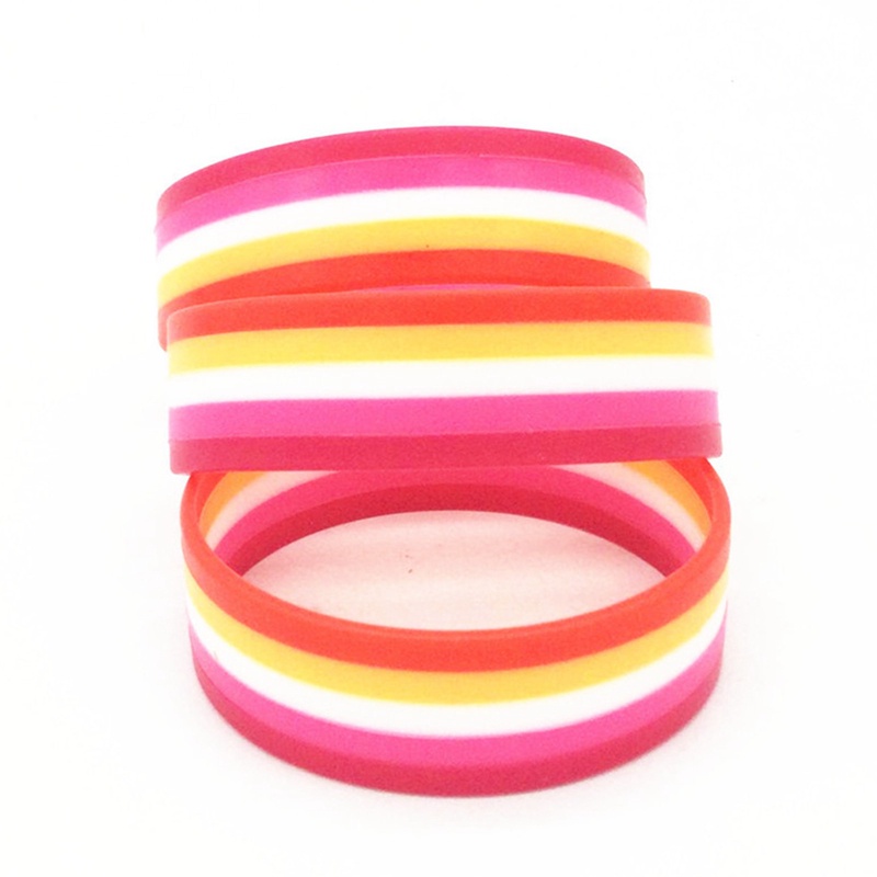 1 Vòng Tay Silicone Màu Cầu Vồng Đính Chữ Gay Pride Thời Trang