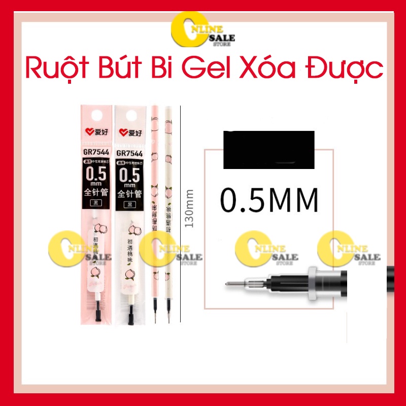 🔥Xóa Được🔥 Ruột Bút Bi Gel Tẩy Xóa Được ngòi 0.5 mm sẵn 2 màu Đen Và Xanh ngòi viết mực nước học sinh sinh viên mẫu mới