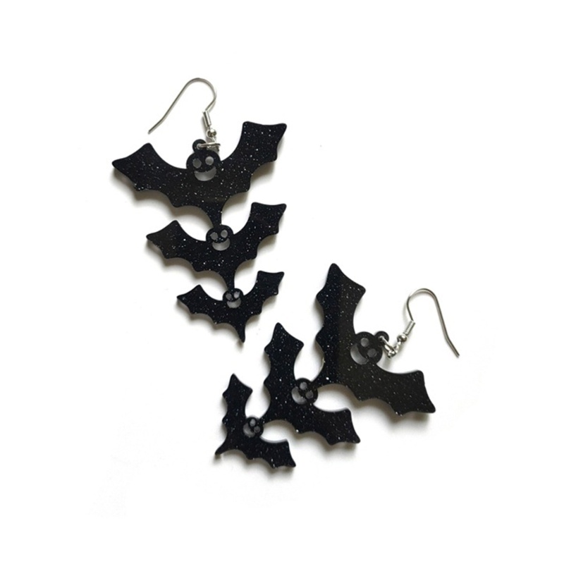 Bông Tai Hình Dơi Bằng Acrylic Màu Đen Thời Trang Cho Nữ