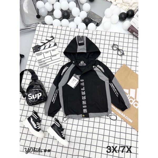 Áo khoác gió trẻ em , áo khoác gió thể thao chất liệu gió tráng xi size đại siêu đẹp cho bé trai 20-32kg
