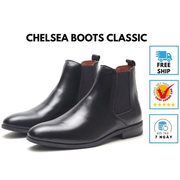 Chelsea boot màu đen da su đế khâu chắc chắn, có bảo hành full box.