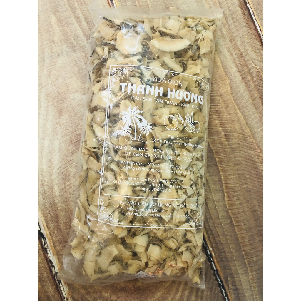 500gr dừa sấy giòn thanh hương hàng loại ngon