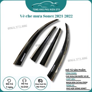 Vè che mưa xe KIA SONET 2021- 2022- 2023 chỉ inox cao cấp