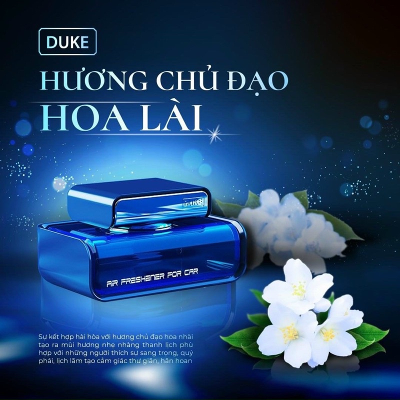 Nước hoa ô tô cao cấp Duke chính hãng chiết xuất 100% thiên nhiên, khử mùi, chống say xe, an toàn sức khoẻ