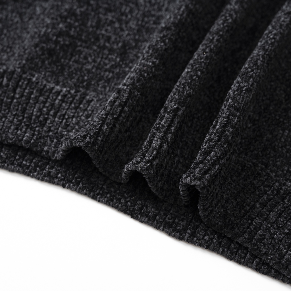 Áo len nam dài tay cổ tròn basic MMANS chất len nhung màu đen chống bám bụi kiểu dáng Hàn Quốc