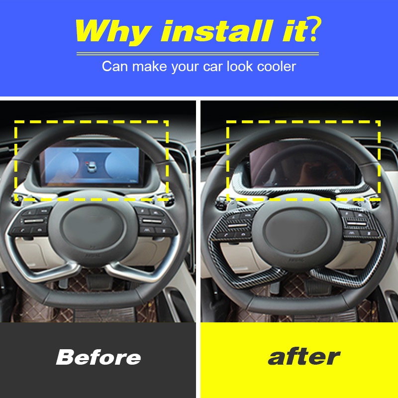 Khung Trang Trí Bảng Điều Khiển Xe Hơi Bằng Sợi Carbon Cho Hyundai Tucson NX4 2021 2022