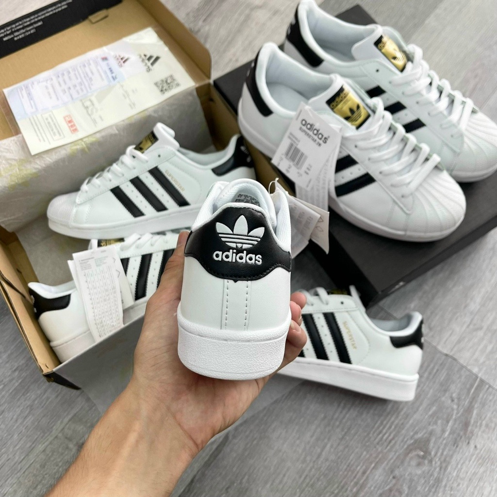 Giày thể thao superstar mũi sò tem vàng sọc đen trắng.Giày thể thao Sò A.DI.DAS đen trắng S.Cấp