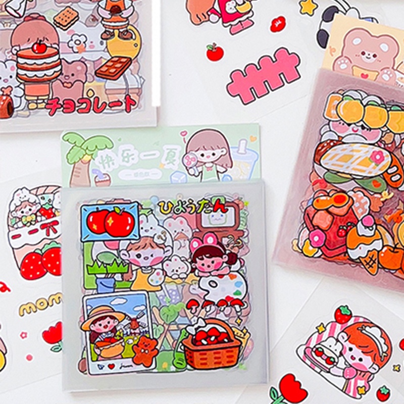 Bộ 20 Tấm Sticker Hoạt Hình Chống Thấm Nước Xinh Xắn Theo Phong Cách Nhật Bản