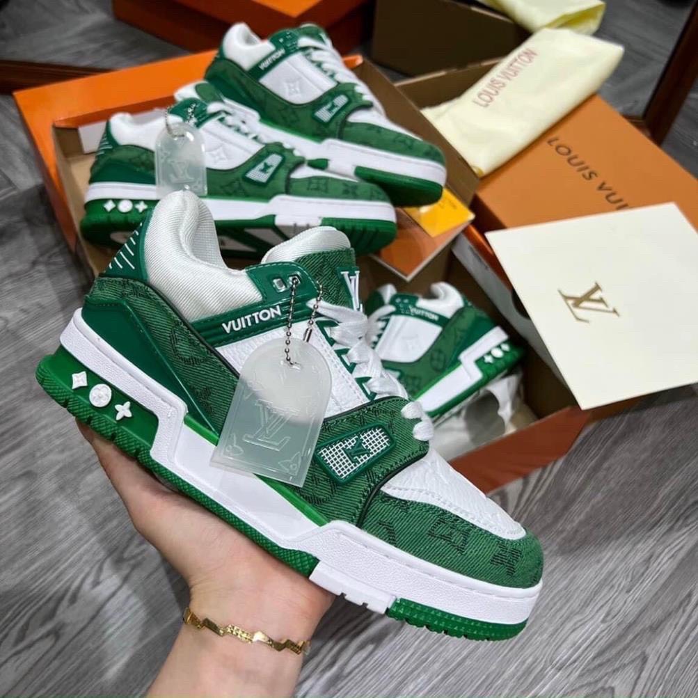 Giày LV Louiis Vuittton Green White , Black, Jeans bản S.Cấp full phụ kiện
