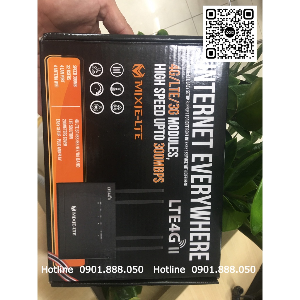 Bộ Phát Wifi Từ Sim 4G 3G MIXIE-LTE II 12V, 4 cổng Lan, 300Mbps, 32 user Bộ Phát Wifi Mixie Phát Sóng Cực Xa