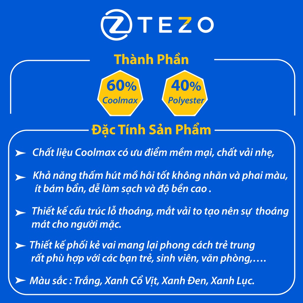 Áo polo nam Tezo hoạ tiết hình con sóc phối màu ngang vai năng động thể thao 22APCT022