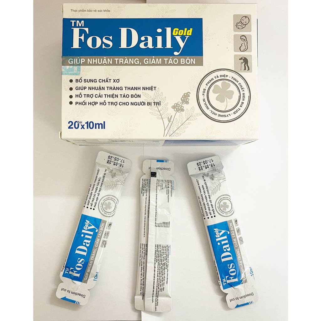 Chất xơ hòa tan Fos Daily Gold - Bổ sung chất sơ, giúp nhuận tràng, giảm táo bón, hỗ trợ cho người bị trĩ