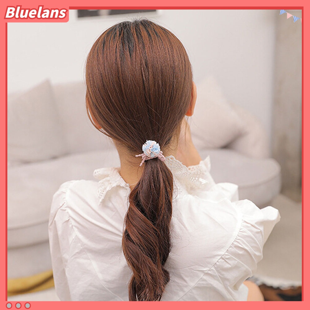 Set 12 Dây Cột Tóc Co Giãn Đính Nơ / Ngọc Trai Giả 48h Cho Nữ Giá Đỡ