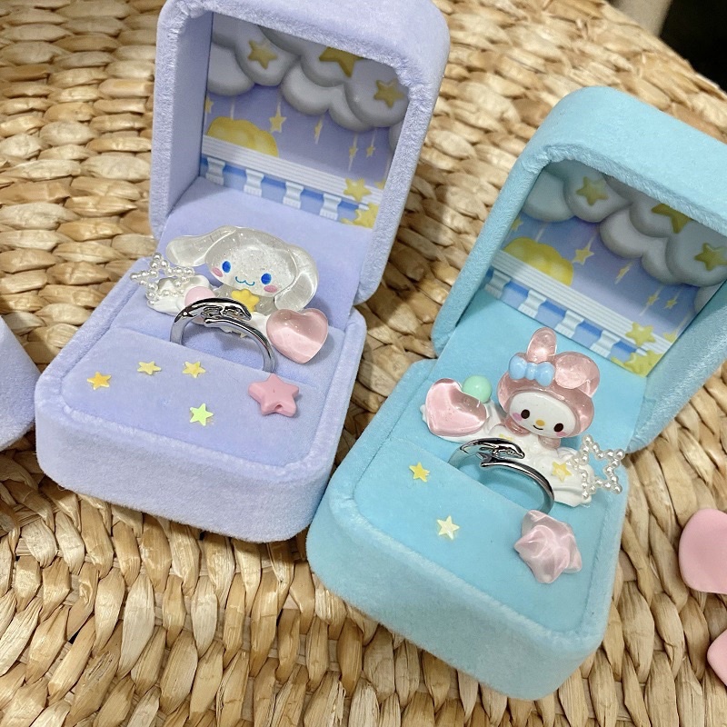 Bộ nguyên liệu làm hộp nhẫn hoạt hình My Melody Kuromi dễ thương làm quà tặng