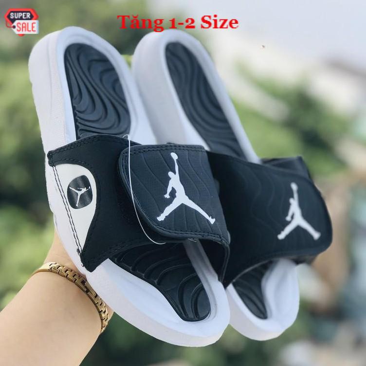 Dép jordan hydro ❤️FREESHIP + Hộp+ Tăng 1-2 size nhé ❤️ dép quai ngang dán xé bóng rổ jd4 nam nữ nhiều màu kèm tag mác