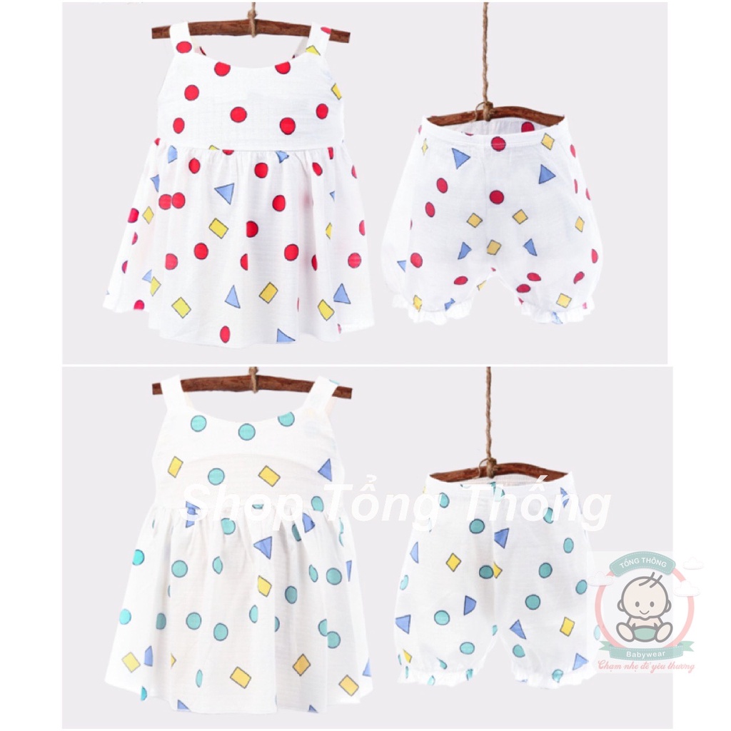 Bộ Mompa 100% Cotton cao cấp mềm mát thoáng da trẻ em thấm hút tốt mới hot ba lỗ bé gái đàn vịt con nhỏ MP605 MP606