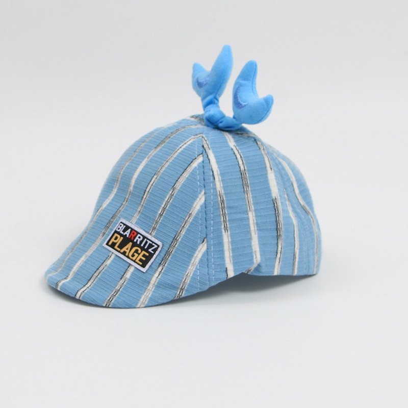 Mũ Beret Kẻ Sọc In Chữ Cái Thời Trang Anh Quốc Dành Cho Bé Trai Bé Gái