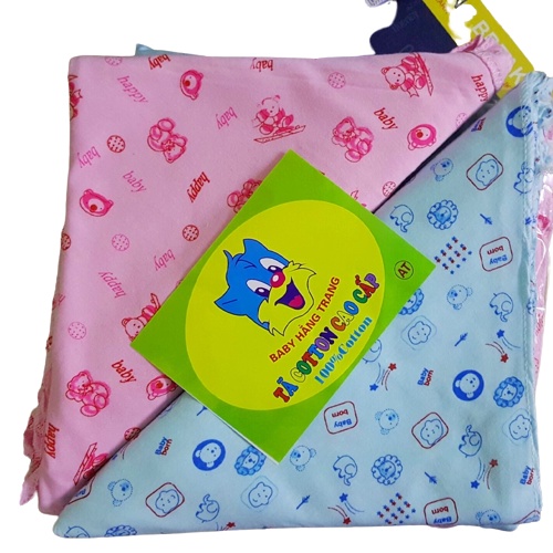 Tã chéo sơ sinh cotton in hình dễ thương cho bé 70x105cm