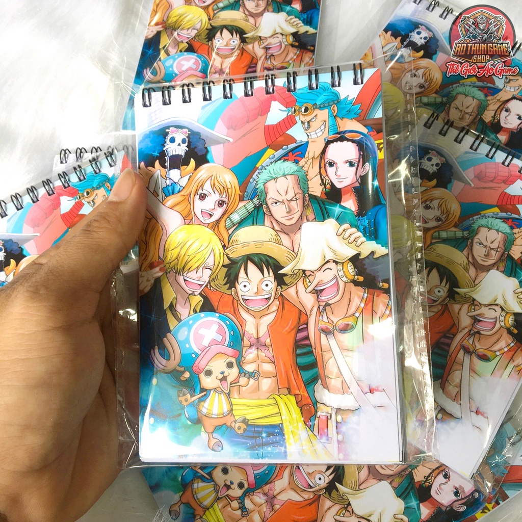 Sổ tay One Piece Nhóm Luffy Mũ Rơm, Zoro, Sanji, usopp, chopper, Nami, Robin, Franky, Brook (AoThunGameVn)