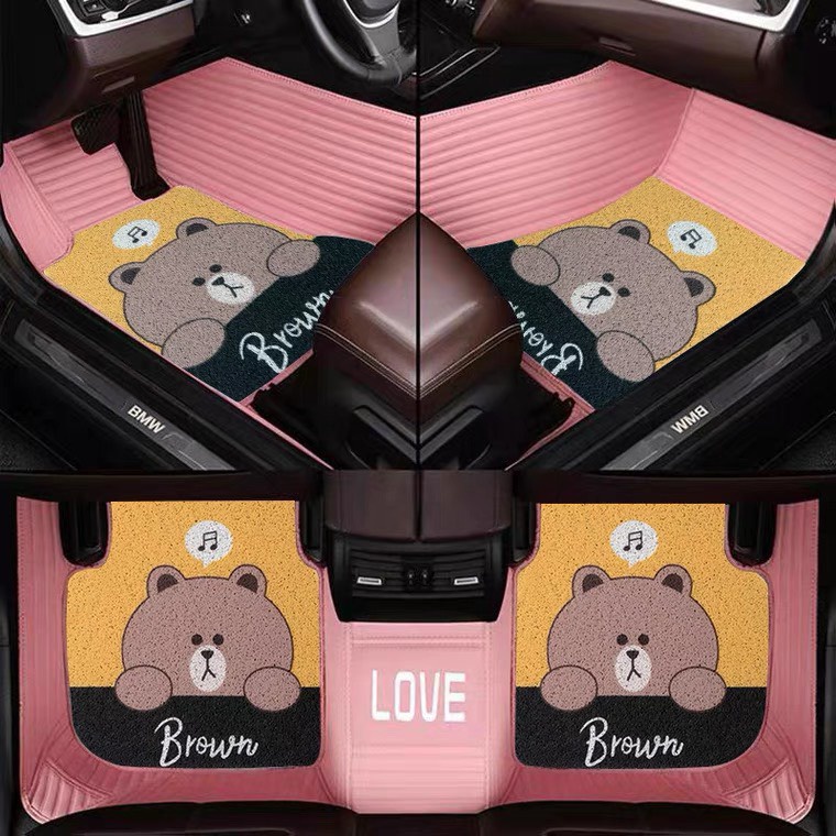 Thảm lót sàn xê ô tô rối cao cấp Line Friends - Thảm sàn ô tô cao cấp