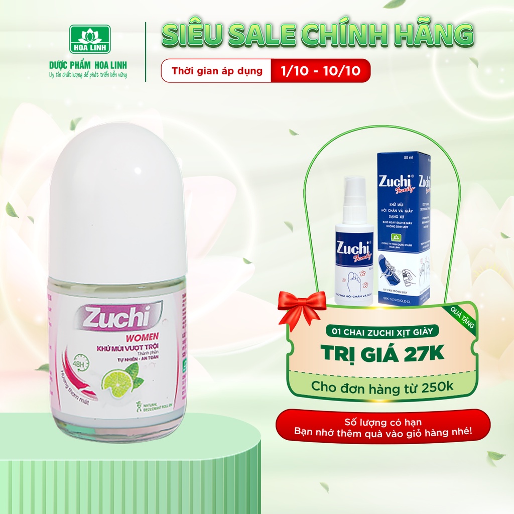 Lăn khử mùi Zuchi (Women) Hương thơm mát 25ml