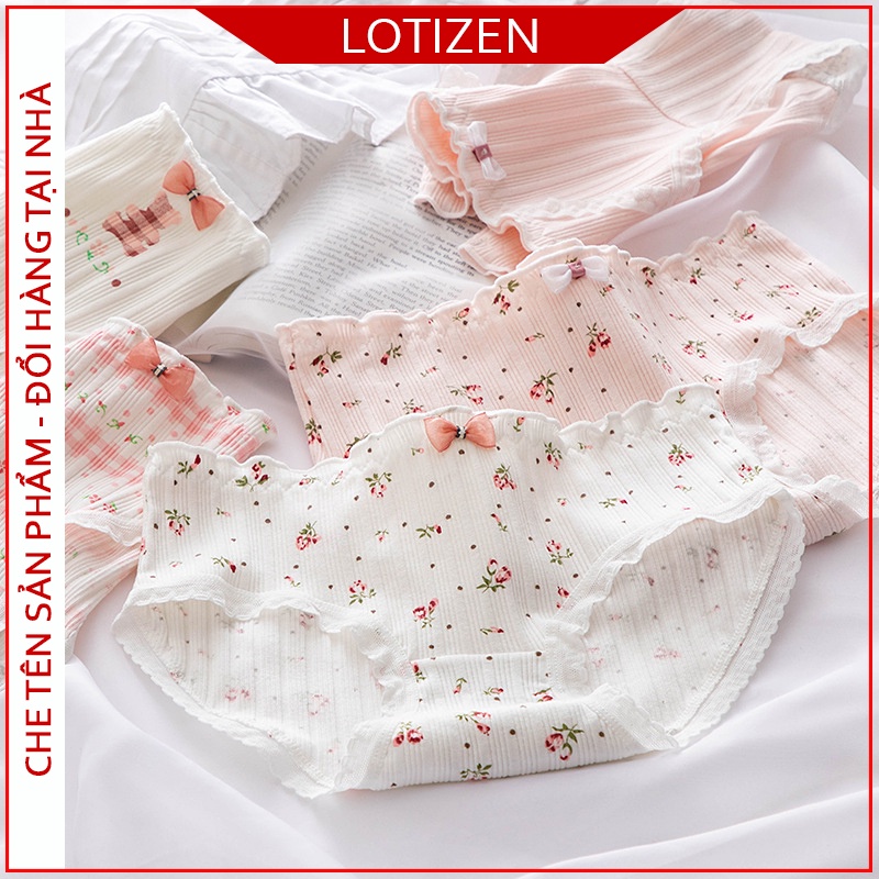 Quần lót nữ kháng khuẩn cotton họa tiết hoa nhỏ  318