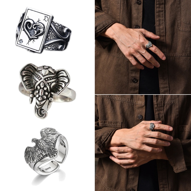 Wmmb Nhẫn Dạng Mở Có Thể Điều Chỉnh Phong Cách Gothic Thời Trang Dự Tiệc Cá Tính