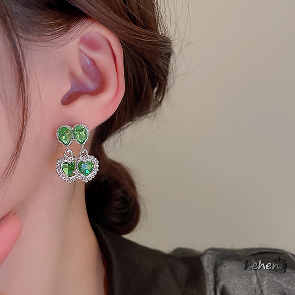 Khuyên Tai Hợp Kim Dáng Dài Đính Đá Phong Cách Vintage Thời Trang